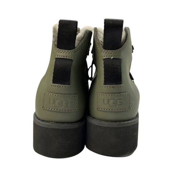 Ugg Rising Toggle Platform Ankle Boots Olive Green Size 7 - Picture 5 of 8